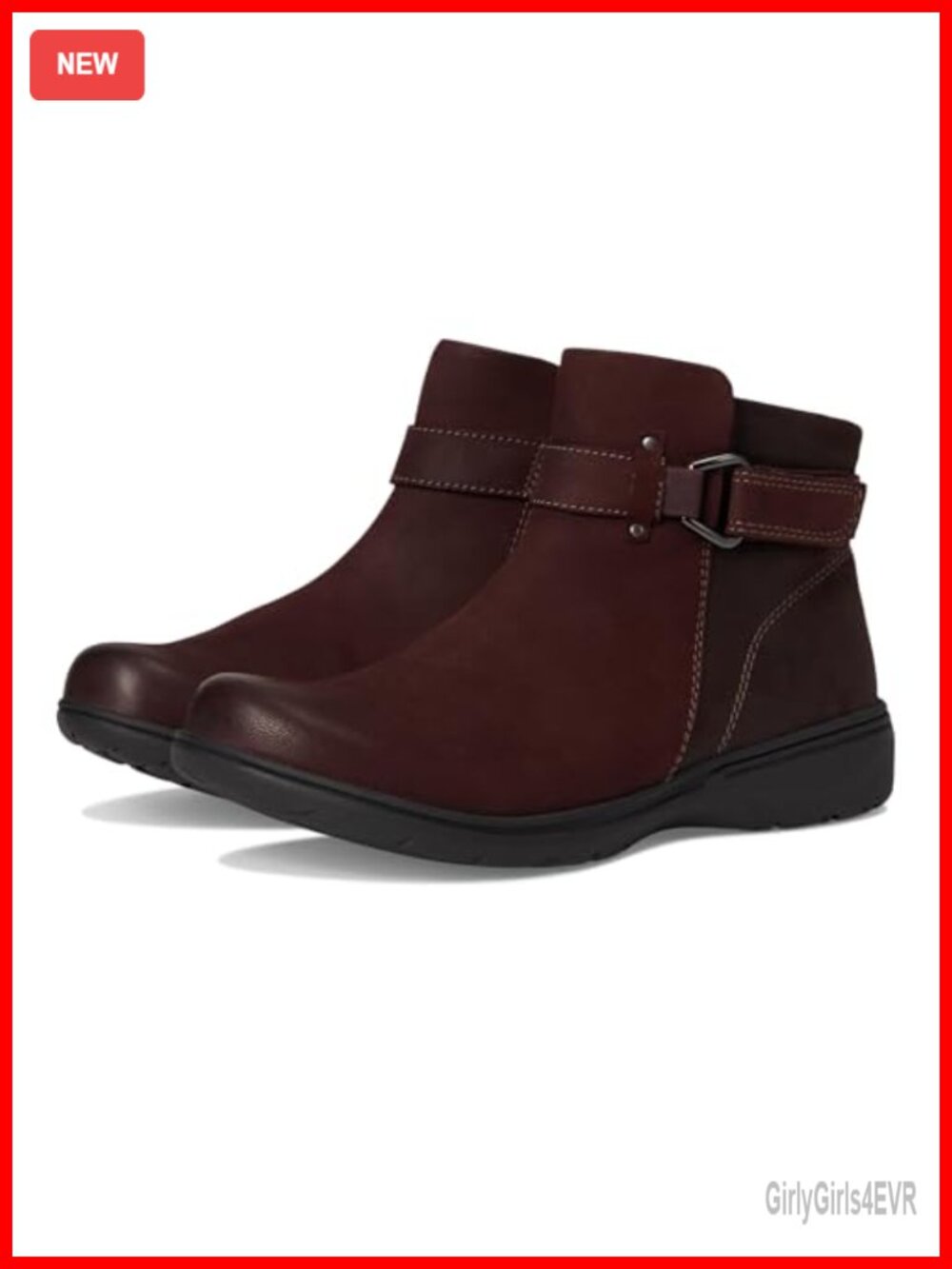 Clarks Carleigh Drift Leather Ankle Bootie with Comfort Footbed